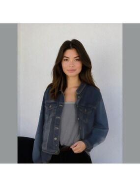One5One Denim Medium Wash Blue Jacket